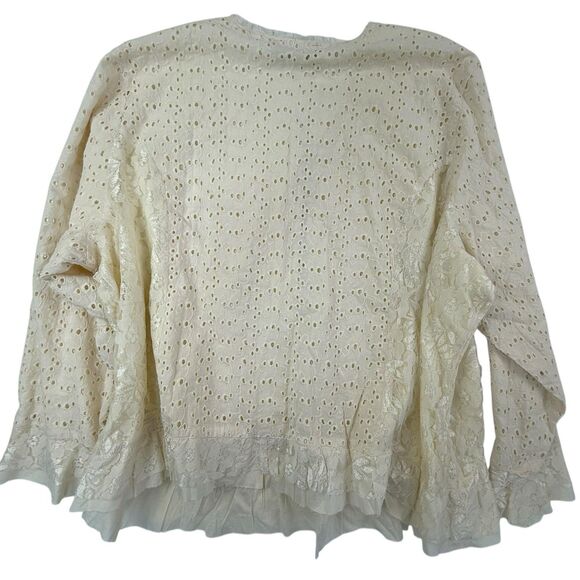 NEW Pyramid Collection Boho Lace eyelet Cardigan Jacket Women 3X Cream NWOT - Picture 2 of 13